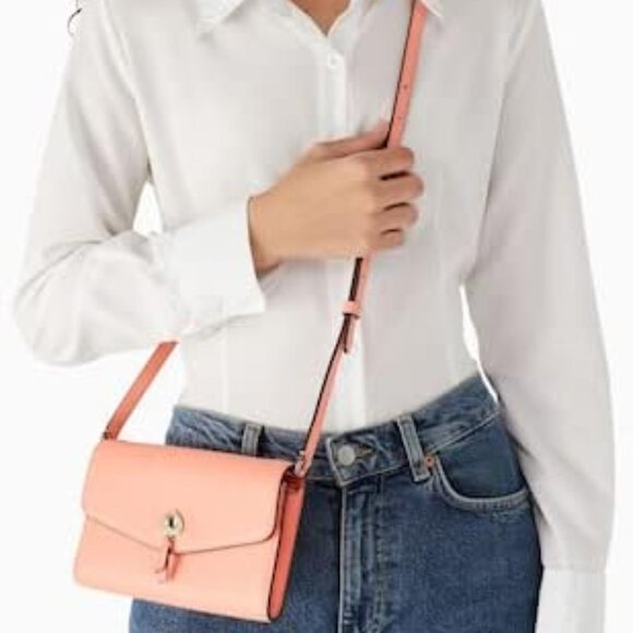 Kate Spade New York Marti - Pebble Leather Wallet/Crossbody - Melon Ball NWT - Picture 1 of 6
